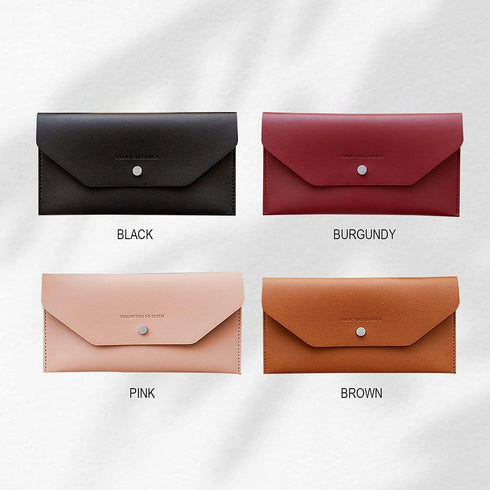 Carrotez Cash Envelopes (PU Leather) Money Envelopes for Cash Gifts, Reusable Cash Envelope Wallet, 1 ea, Letter Engraving - Burgundy...