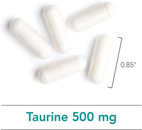 Nutricology Taurine 500mg Supplement - Cardiovascular Support, Free Form Amino Acid, Pure, Organic, Vegetarian Capsules - 100 Count...