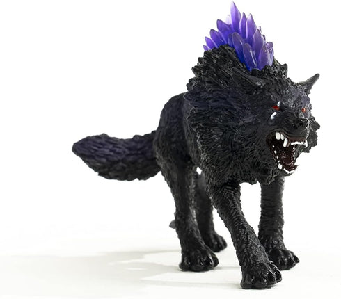 Schleich Eldrador Creatures Mythical Shadow Wolf Action Figure - Featuring Purple Coat and Translucent Back Crystals, Durable Toy for Boys and Gir...