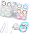 6 Pack Clear Contact Lens Case, Portable Contact Lenses Cases with Tweezers Remover Tool Solution Bottle Contacts Soak Storage Container Kit for T...
