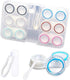 6 Pack Clear Contact Lens Case, Portable Contact Lenses Cases with Tweezers Remover Tool Solution Bottle Contacts Soak Storage Container Kit for T...