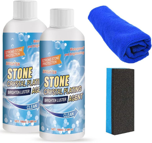 2 PCS Stone Crystal Plating Agent, Nano Stone Crystal Plating Agen, Marble Cleaner Stain Remover...