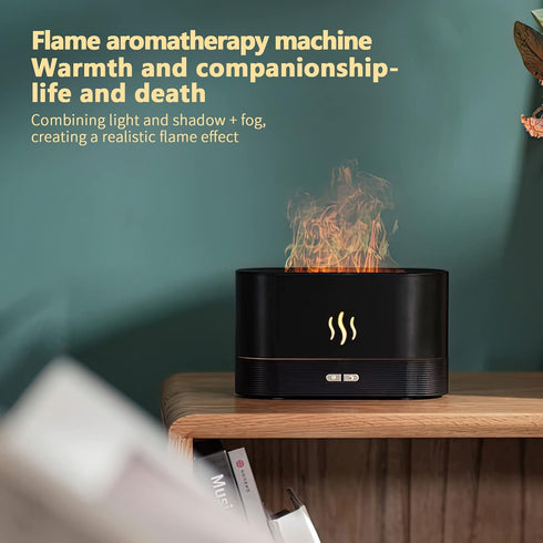 Flame Air Aroma Diffuser Humidifier, 2023 Upgraded Essential Oil Diffuser, Cool Mist Humidifiers with 7 Color Flame, Noiseless with Auto-Off Prote...