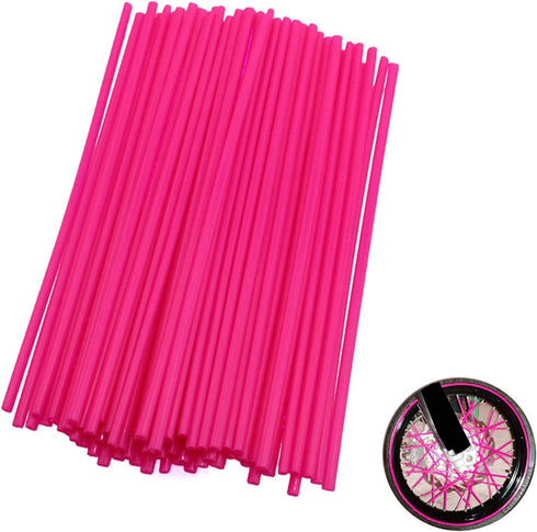 72Pcs Universal Spoke Skins Cover - Ovelur Wheel Spoke Wraps Skins Pipe Trim Decoration Protector For Motorcycle Dirt Bike Yamaha Harley Suzuki(Pi...