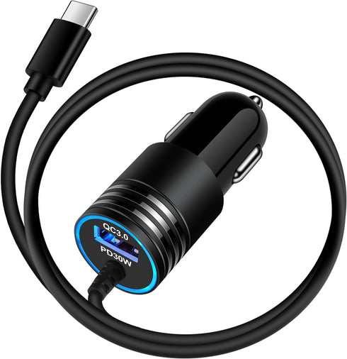 Samsung Car Charger 48W Super Fast USB C Android Car Phone Charger Adapter Cigarette Lighter Charger with Type C Cable Fast Charging for Samsung G...