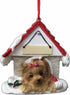 Yorkie Ornament A Great Gift For Yorkie Owners Hand Painted and Easily Personalized "Doghouse Ornament" With Magnetic Back...
