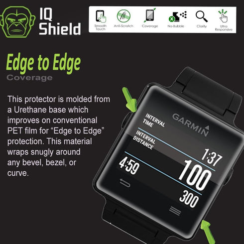 IQShield Screen Protector Compatible with Garmin Vivoactive (2015)(6-Pack) Anti-Bubble Clear TPU Film...