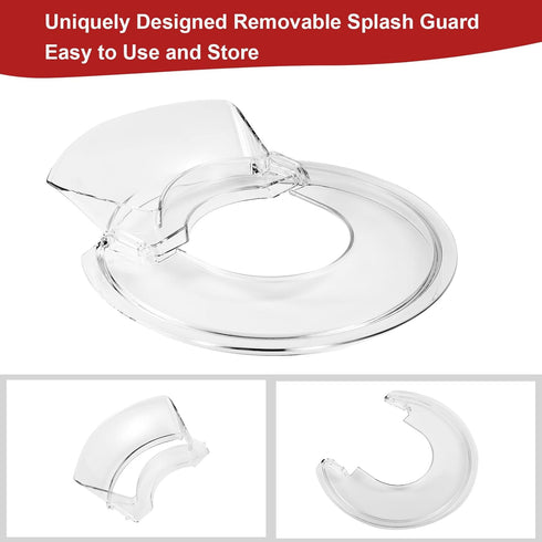 Pouring Shield for KitchenAid-Secure Pouring Shield with Removable Pour Spout for KitchenAid 4.5-5 Quart Tilt-Head Stand Mixers, Splatter Guard Fi...