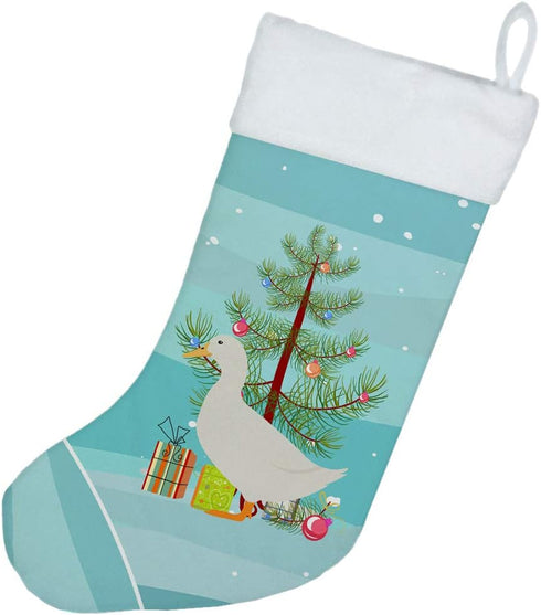 Caroline's Treasures BB9227CS American Pekin Duck Christmas Christmas Stocking, Teal Fireplace Hanging Stockings Christmas Season Party Decor Fami...