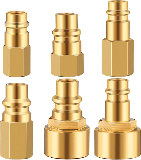 6 Pcs R1234yf to R12 Retrofit Conversion Adapter Fitting Kit Compatible with 1/4 Sae Thread Low High Side Retrofit Conversion Ac Charging Port Ada...