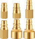 6 Pcs R1234yf to R12 Retrofit Conversion Adapter Fitting Kit Compatible with 1/4 Sae Thread Low High Side Retrofit Conversion Ac Charging Port Ada...