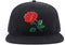 Rose Flat Bill Snapback Hats Embroidered Women Men Adjustable Baseball Caps...