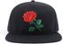 Rose Flat Bill Snapback Hats Embroidered Women Men Adjustable Baseball Caps...