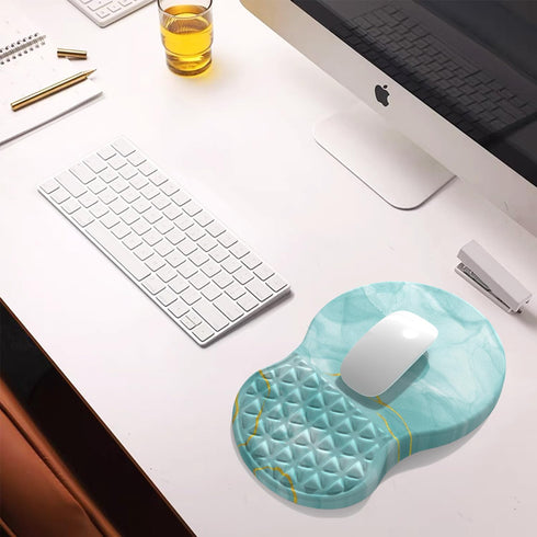 Ergonomic Mouse Pad Wrist Support with Massage Bulge Design, Pain Relief Mousepad Wrist Rest with Memory Foam & Non-Slip Base, Large Computer Mous...