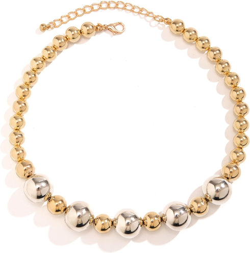 YBMYCM Chunky Big Gold Bead Choker Necklaces for Women Gifts Jewelry...