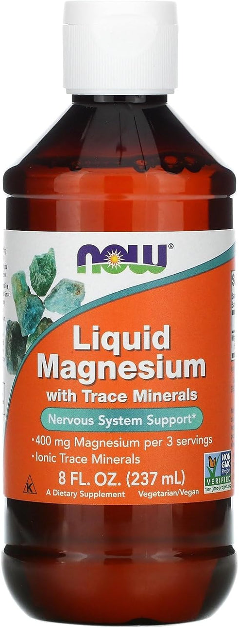 NOW Supplements, Liquid Magnesium with Trace Mineral, Nervous System Support*, 8-Ounce...
