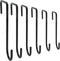 6PCS Vinyl Fence Hooks, 2 x 6 Inches Patio Hooks, Black Powder Coated Steel Hangers for Hanging Bird Feeder, Plants, Lights, Planters, Pool Equipm...