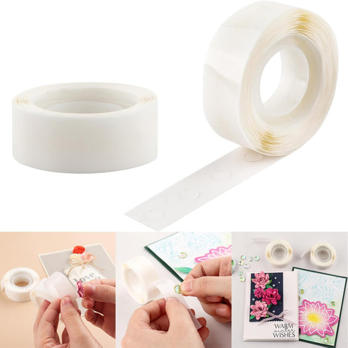 600PCS Point Dots Balloon Glue Removable Adhesive Point Tape, 2Rolls Double Sided Dots Stickers for Craft Wedding Decoration,Ultra Thin Adhesive D...
