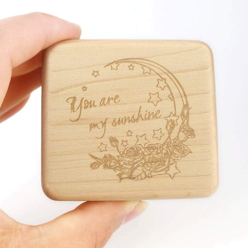 Sinzyo Natural Wooden Music Box with Customizable Photos Wind Up Musical Box Gifts for Christmas,Birthday and Valentine's Day(Character Maple, Ton...