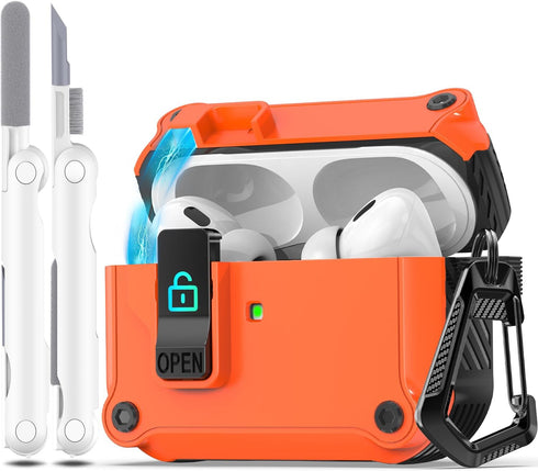 R-fun Compatible with AirPods Pro 2nd Generation 2023(USB-C),2022(Lightning Cable),1st Gen 2019 Charging Case, Full Drop Protection Auto Pop-Up Li...
