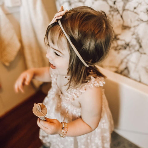 Ali+Oli Baby Toothbrush (Taupe) Soft Silicone Toddler Toothbrush for 6-18 Months, Baby Oral Care, Toddler Teeth Cleaning, Cute Animal Design, Gift...