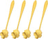 uxcell 4Pcs Stainless Steel Flower Spoons 5 Inch Cherry Blossom Shape Coffee Spoon Small Teaspoon Dessert Spoon for Espresso Sugar Cake, Gold...