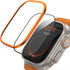 Lamicall for Apple Watch Ultra 2/Ultra Titanium Screen Protector - Aviation Titanium Bumper Frame Case Cover, 2Pack Professional Tempered Glass Fi...