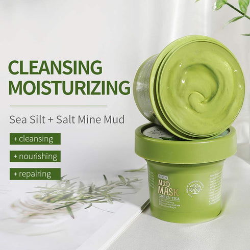 Face Green Mud Mask Moisturizing Mild Deep Cleansing Smoothing Skin Shrinking Pores Dryness Daily Skin Care...
