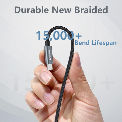 Nylon 100W USB C to USB C Cable 6.6ft, 20V/5A USB 2.0 Type C Fast Charging Cable for New iPad Pro 12.9/11, Air 4/5, Mini 6, MacBook Pro, Air 13 in...