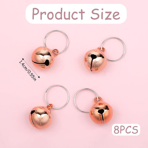 Cat Bell, 8 PCS Bell for Dog Collar Charm Dog Collar Bell Round Dog Bells Cat Bells for Collar Loud Dog Training Bell with Pet Collar Accessories ...