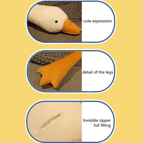 Goose Stuffed Animal Pillow Toy, Cute Giant White Goose Stuffed Animal Duck Plush Pillow,Super Soft Hugging Pillow,Swan Pillow White...