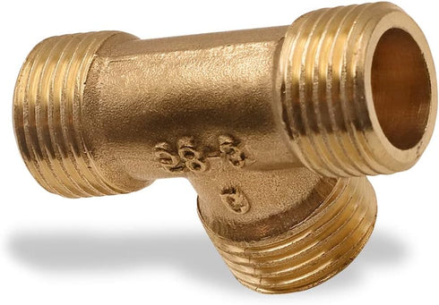 Tee Pipe Fitting T Pipe Connector Brass Tee Equal Tee 1/2" male x 1/2" male x 1/2" male Plumbing Tee for Repair 3 Way Pipe Fitting...