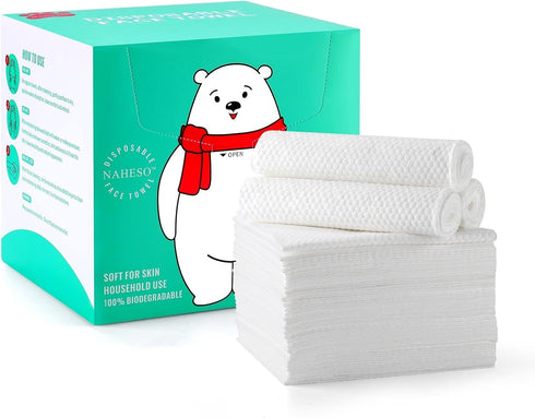 Disposable Face Towels,Oversize Ultra-thick and Cloud-Soft,Wet and Dry,Makeup Removal Wipes,Sensitive Skin Friendly,Multipurpose Cleaning Cloth Ti...