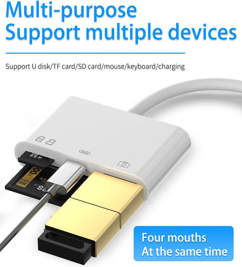SD Card Reader for iPhone Dongle(2Pack) Lightning to USB Micro SD TF Charger Cable OTG Adapter for 14 13 12 11 Pro Camera Memory Viewer Flash Driv...