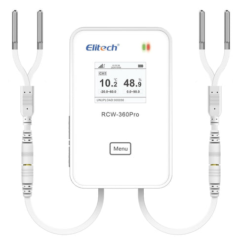 Elitech External Dual Temperature Probe, Temperature Sensor Matches with RCW-360Pro Device only, Monitor -40~176?(-40~80?), Audio Plug Connector, ...