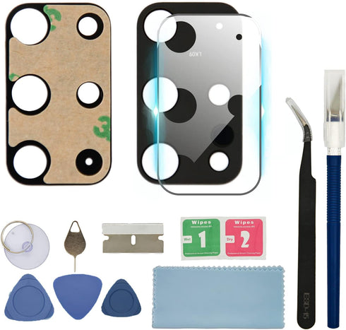 2pcs Rear Camera Glass Lens Replacement with Adhesive & Repair Toolkit & Back Camera Cover for Samsung S20 Plus...