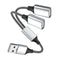 USB A Splitter, USB A Male to 2 Female USB Y Splitter, USB Splitter 1 in 2 Out Support Charging and Data Transfer for Printer/USB Keyboard/Flash D...