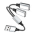 USB A Splitter, USB A Male to 2 Female USB Y Splitter, USB Splitter 1 in 2 Out Support Charging and Data Transfer for Printer/USB Keyboard/Flash D...