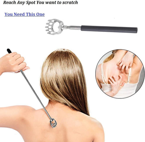 2PCS Back Scratchers, Bear Claw Shaped Scratcher Extendable Metal Retractable Telescopic Handle...