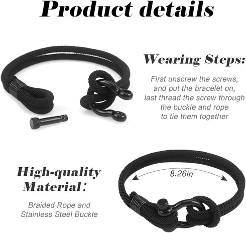 Back to School Supplies Graduation Gifts for Him First Day Gifts for Son Grandson Teenagers Black Bracelet...