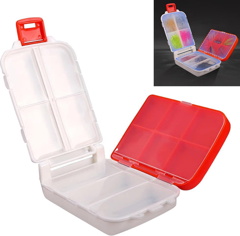 Fishing Tackle Box, 3 Layers Portable Fishing Lure Box Handheld Terminal Tackle Trays Plastic Storage Organizer with Dividers, Foldable Fishing Ji...