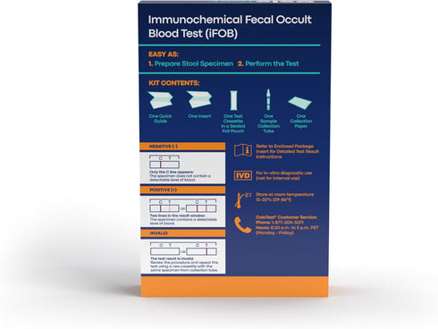 Reese's ColoTest Immunochemical Fecal Occult Blood Test (iFOB) FIT Test for Colorectal Cancer Screening 1ct...