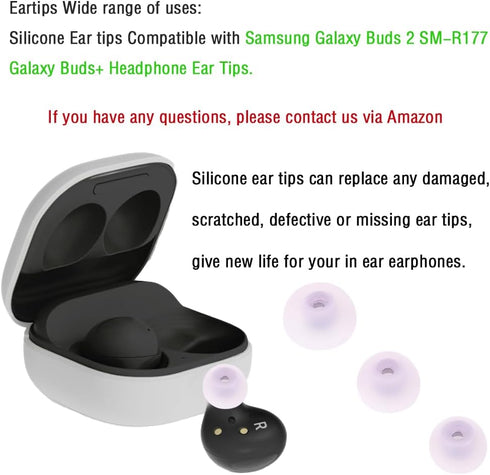 Soft Silicone Replacement Earbud Tips for Galaxy Buds 2 Ear Tips Compatible with Samsung Galaxy Buds2/Galaxy Buds Plus Wing Tips Fit in Case Ear B...