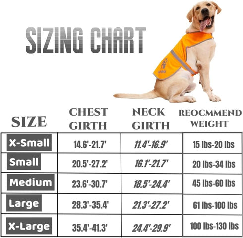 Reflective Dog Vest,High Visibility Orange Dog Vest,Dog Safety Vest for Walking, Jogging or Training L...