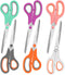 Scissors, 8.5" Scissors All Purpose Comfort Grip Stainless Steel Sharp Scissors for Office School Home Supplies, Right/Left Handed, (6 pack)...
