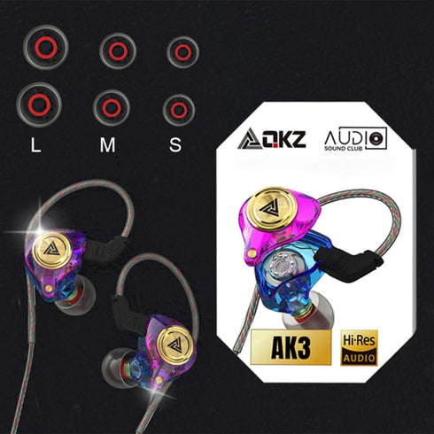 Wired Gaming Earbuds, Ak3file in Ear Monitors, Deep Bass Sound Wired Earbuds, HiFi in Ear Headphones with 1DD 10mm Dynamic Driver, IEM for Music G...