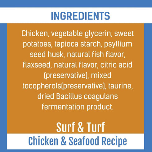 Get Naked Biteables Natural Soft Treats for Cats, Digestive Health Plus, Surf & Turf Recipe, 3 oz, 1 Pouch...