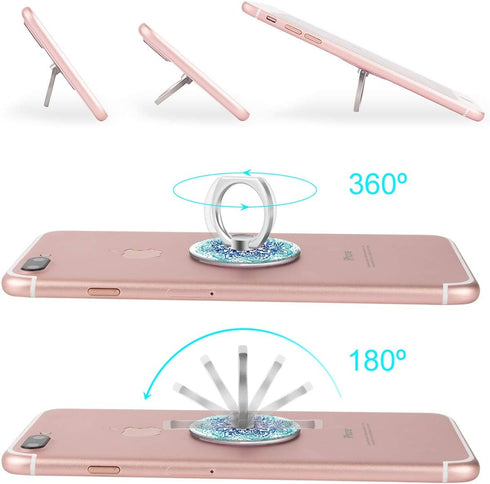Bonoma Phone Ring Stand Holder, 3-Pack 360 Degree Rotation Universal Finger Ring Stand Compatible with Smartphones and Tablets Mandala...