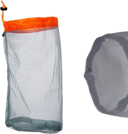Camping Mesh Storage Bag, Ultralight Nylon Drawstring Mesh Sack Stuff Storage Bag Mesh Equipment Bag for Outdoor Travel Hiking (M-Orange )...