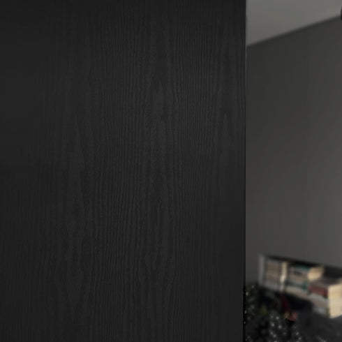 Thicken Black Wood Contact Paper Peel and Stick - 17.7" × 78.7" Vinyl Self-Adhesive & Removable Waterproof Wallpaper for Countertop Furniture, Eas...